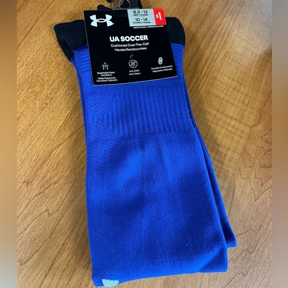 Duke Blue Under Armour 8.5-13 Men's Cushioned Over-The-Calf Socks Womens 10-14